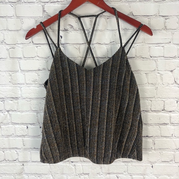 Express cropped shimmer tank top M - Picture 1 of 6